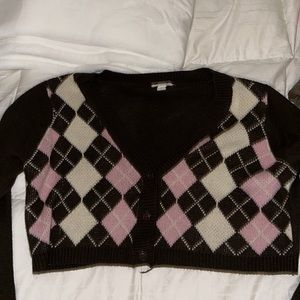 BROWN CROPPED CARDIGAN